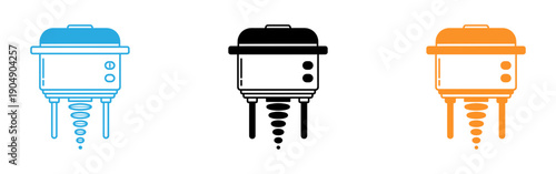 Colorful drip coffee makers in blue black and orange