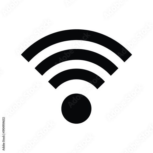 WiFi wireless internet signal icon solid vector