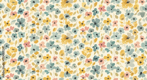 Seamless pattern featuring elegant lilies and sophisticated botanical style