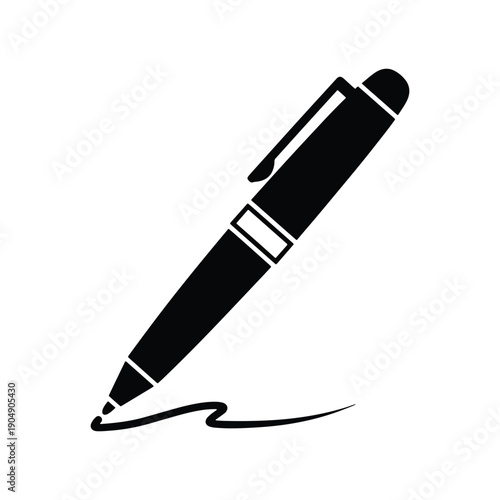 Pen signature writing icon vector