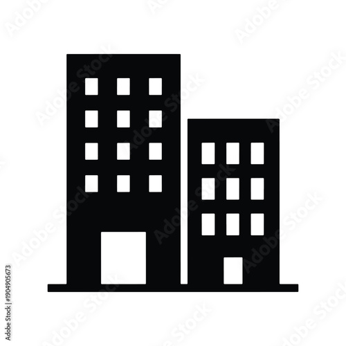 City buildings skyline icon solid vector