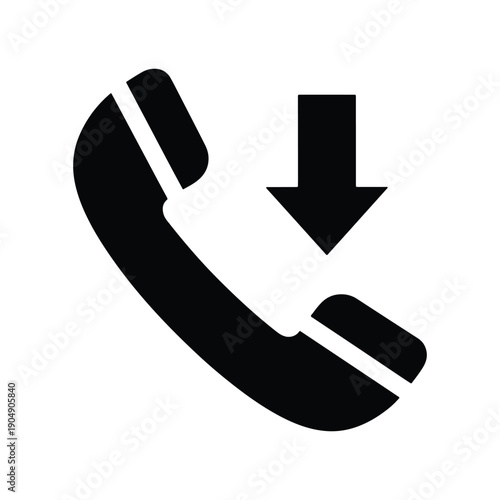 Incoming phone call icon solid vector