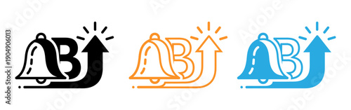 Notification icons with bell and arrow