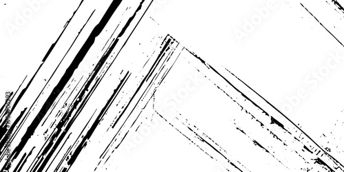 Abstract texture grunge made of diagonal streaks and distressed lines, black ink on a white background. grunge scratch patterns, chaotic linear noise. dirty monochrome pattern of the old worn surface.