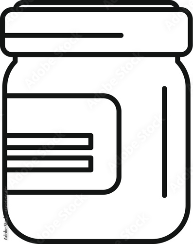 Simple glass jar with label for food storage and preserving