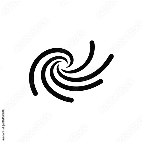 A stylized swirl design on a white background