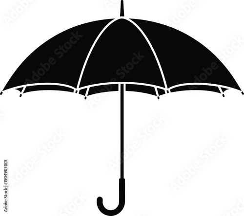 Black classic umbrella icon