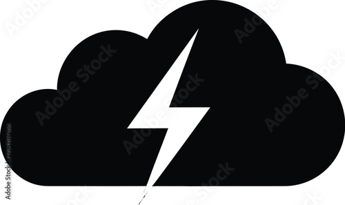Weather icon of a lightning bolt in a cloud