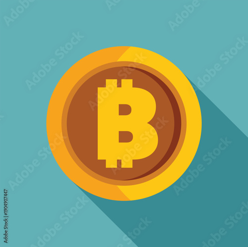 Bitcoin gold coin on a blue background representing digital currency and blockchain technology