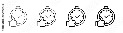 Time Management Efficiency and Productivity icon set. Vector Illustration outline