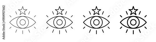 Vision Icon with Human Eye and Future Foresight icon. Vector Illustration outline
