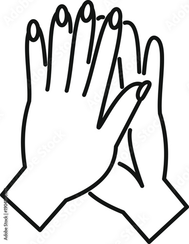 Hands clapping in outline form representing applause and congratulation