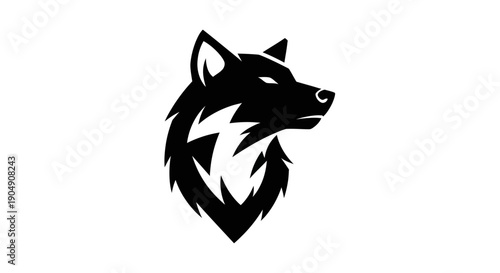 Black wolf head silhouette graphic