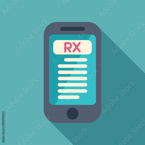 Smartphone displaying a digital prescription for telehealth and online pharmacy services