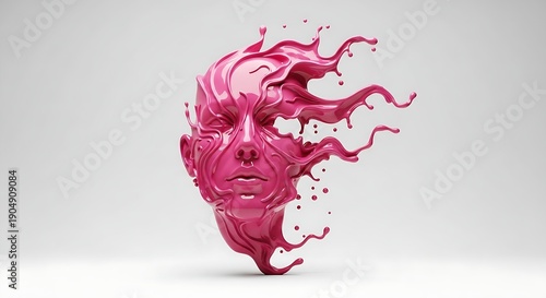 pink heart on white background