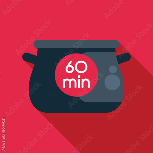 Cooking pot with 60 minute timer for food preparation process