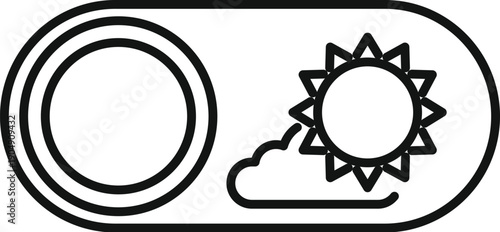 Interface element showing a toggle switch for day and night modes