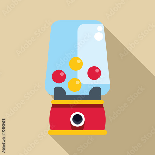 Classic gumball machine with colorful chewing gum vector illustration