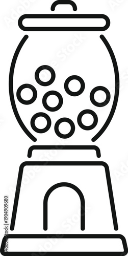 Gumball machine vector icon representing sweet treats
