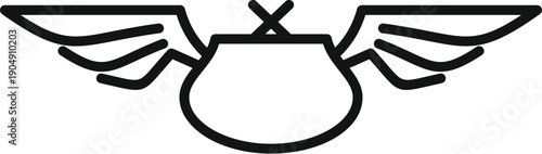 Stylized golden snitch icon with outstretched wings for quidditch game