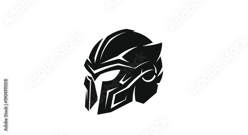 Black warrior helmet illustration