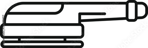 Power sander performing smoothing and finishing work in carpentry