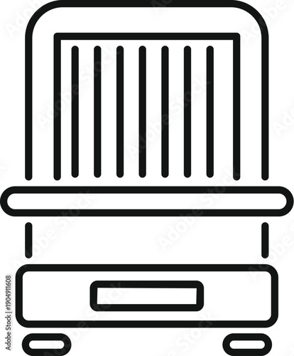 Icon depicting a barcode reader scanning a product in a retail environment