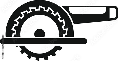 Circular saw tool with spinning blade for carpentry, construction, or diy projects