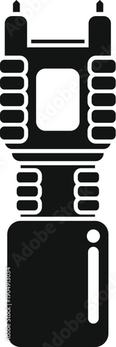 Stun gun or taser device represented as a black silhouette icon for self defense and safety
