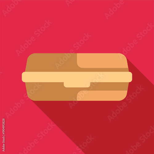 Takeout food container keeping food fresh to go, flat design illustration