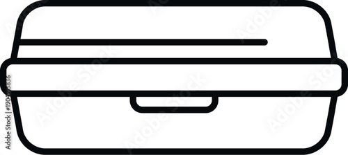 Food container with a lid, used for packing lunch or takeout meals