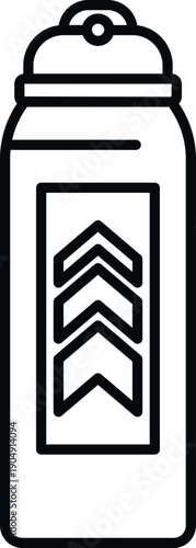 Sport bottle for hydration featuring a line art design on white background