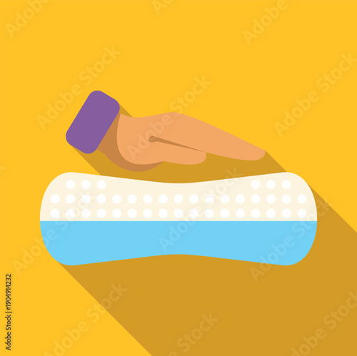 Hand pressing an orthopedic mattress, showing softness and comfort