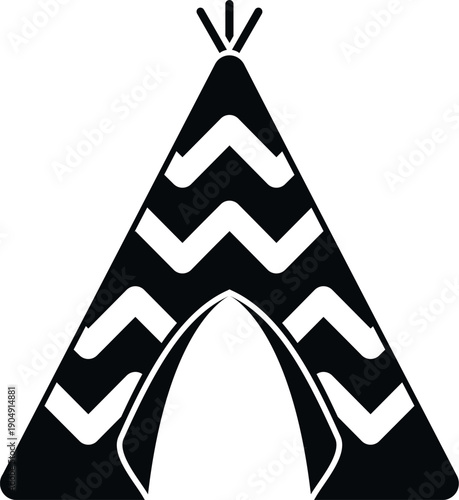 Teepee tent artwork expressing native american culture and outdoor living