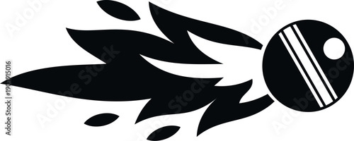 Ball with flame trail graphic illustrating fast movement and energy