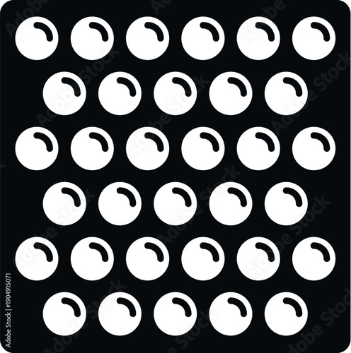 Bubble wrap sheet showing a repetitive pattern of air filled bubbles