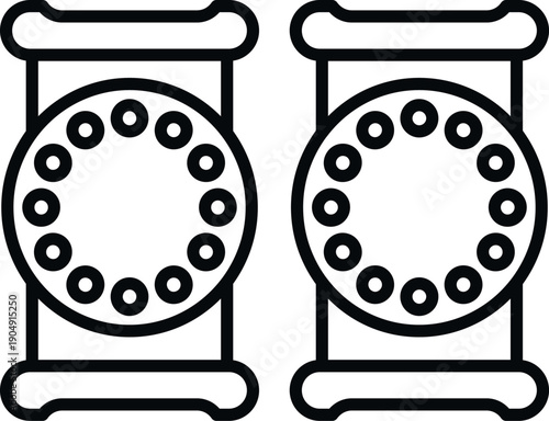 Pair of outline knee protection pads, ideal for safety gear and workwear