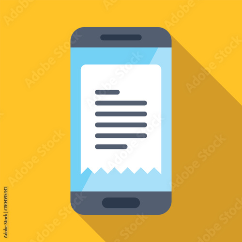 Smartphone displaying a digital receipt, representing paperless billing and online finance solutions