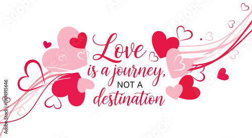 Inspirational quote with hearts for Valentine's Day