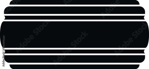 Decorative architectural moulding profile creating a sleek black silhouette on white