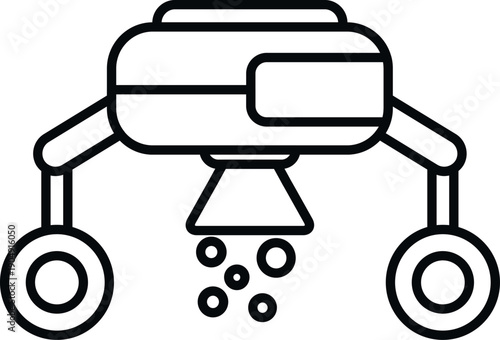 Futuristic space rover exploring an unknown planet surface, representing science and technology