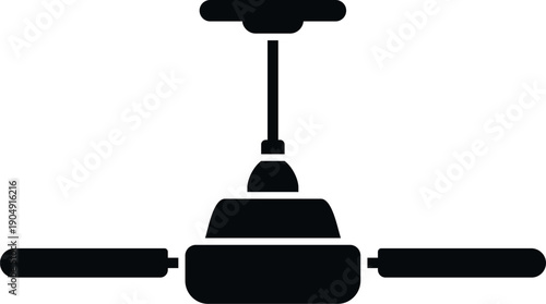 Ceiling fan silhouette showing a modern household appliance for ventilation