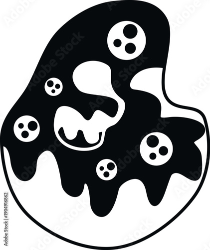 Amoeba microorganism showing protozoan cell structure on a white background