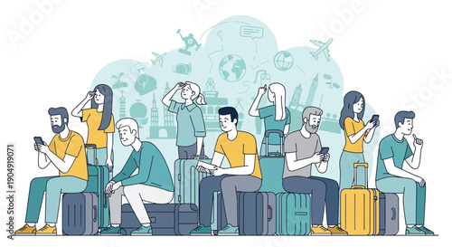 Group of People Using Mobile Phones.