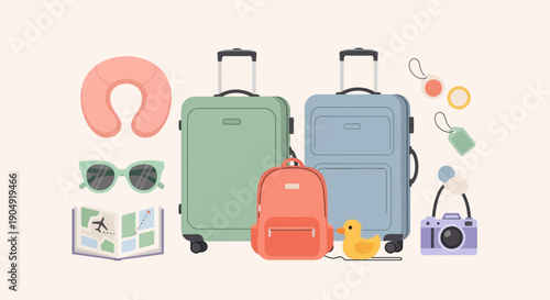 Travel Suitcases Luggage Accessories Vacation Essentials.