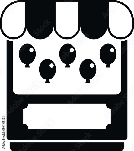 Game stall with balloons presenting a carnival shooting target