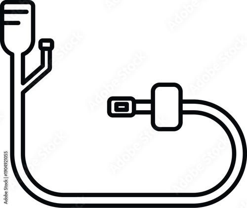 Iv drip line icon illustrating infusion and medical treatment
