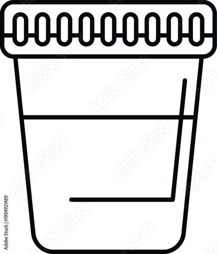 Urine sample container with cap for medical testing and analysis