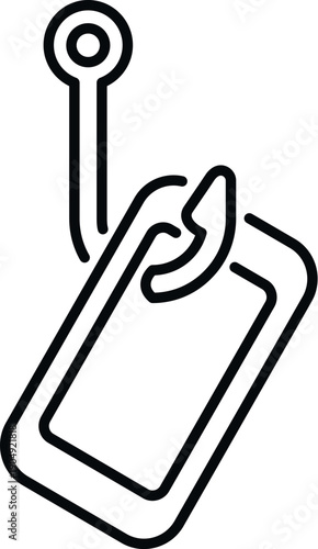 Fishing hook catching a smartphone, representing online phishing and cyber fraud