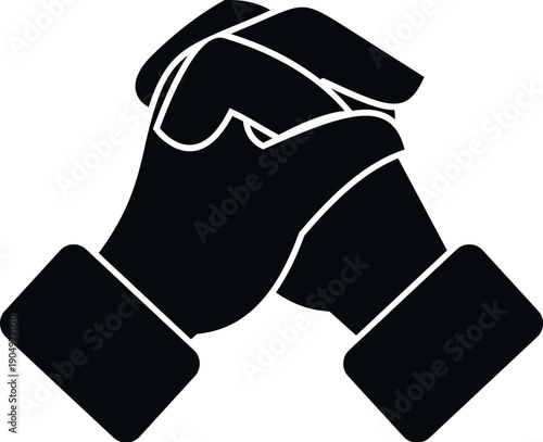 Hands clasping together in a praying gesture, depicting devotion, hope, and faith